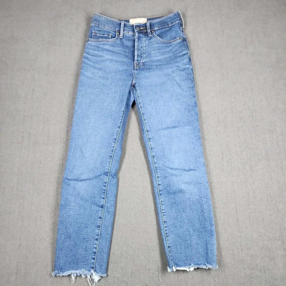 Everlane Jeans Womens Size 24 Ankle High Rise Slim Straight Cigarette Button Fly